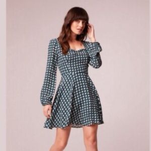 Geometric Patterned Long Sleeve Dress